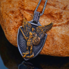 Vintage Shield St. Michael the Archangel Stainless Steel Pendant Necklace