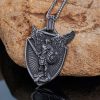Christianartworkshop Vintage Shield St. Michael the Archangel Stainless Steel Pendant Necklace