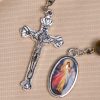 Christianartworkshop Compact Tiger Eye Pocket Rosary with Crucifix & Divine Mercy for Daily Prayers