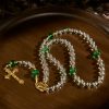 Elegant Clear White and Green Rosary with Our Lady of Guadalupe