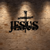 Christianartworkshop Faithful Jesus & Cross Design Metal Wall Decor Home Decoration