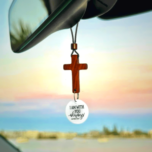 Christianartworkshop Bible Verse Car Cross Ornament with NFC