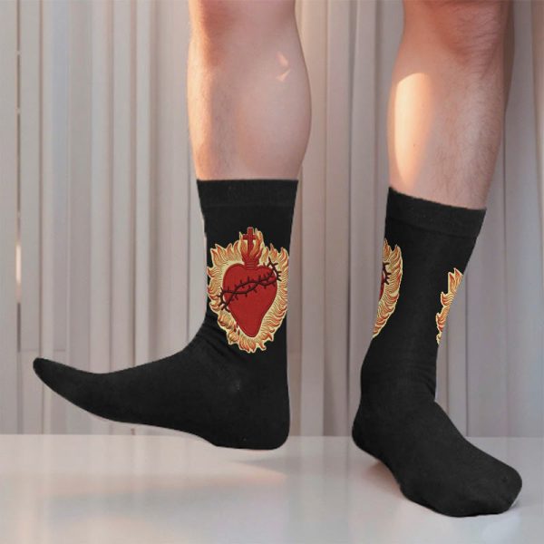 Christianartworkshop Sacred Heart Faith Unisex Socks Radiating Love and Spiritual Protection
