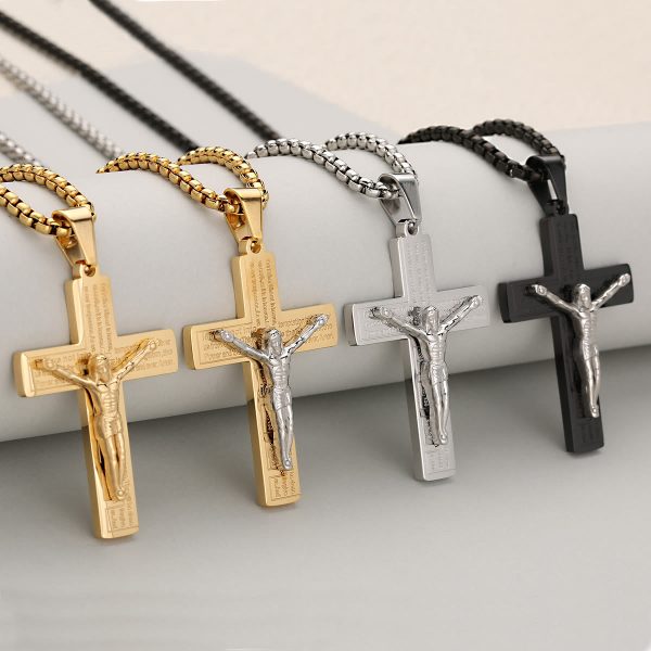 Christianartworkshop Elegant Crucifix Necklace Symbol of Devotion Available in Four Shades