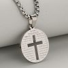Christianartworkshop Hollow Cross Pendant Necklace with Inspirational Prayer in Three Elegant Colors