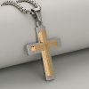 Christianartworkshop Minimalist Tricolor Cross Necklace Embodying Faith and Simplicity