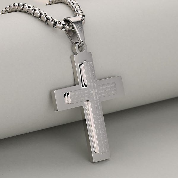 Christianartworkshop Minimalist Tricolor Cross Necklace Embodying Faith and Simplicity