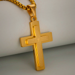 Minimalist Tricolor Cross Necklace Embodying Faith and Simplicity