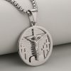 Christianartworkshop Round Crucifix Pendant Necklace in Four Colors Perfect for Religious Gifts