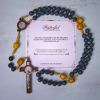 PRAYERFUL FAITH: Handmade Natural Durable Volcanic Stone Rosary with Gift Card