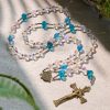 Elegant Clear Shining Beads Rosary with Bronze St. Benedict for Daily Prayer