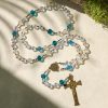 PRAYERFUL FAITH: Elegant Shining Beads St. Benedict Rosary with Gift Card