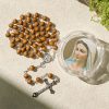 Classic Caramel Beads Rosary with Crucifix and Gifted Virgin Mary Keepsake Box