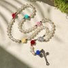 Elegant Pearl Rosary with Multicolor Rose Accents Reflecting Devotion and Faith