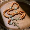 Thanksgiving Gift: Classic Thuja Brown Wooden Rosary Honoring God's Creation with the Rhythm of Wood