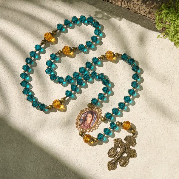 Thanksgiving Gift: Shining Blue and Amber Rosary | Respect God's guidance
