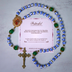 PRAYERFUL FAITH: Handmade Floral Rosary of 8mm Ceramics & Jade