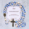 Jesus Is The Gift: Handmade Floral Rosary with Blue Rose Beads & Lily of Valley