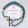 Jesus Is The Gift: Blue Pattern Beads Handmade Rosary of Authentic Larimar Stone