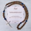 PRAYERFUL FAITH: Handmade Gold sandalwood Rosary with Our Lady of Guadalupe