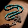 Modern Grace Turquoise Gemstone Rosary with Tassel Cross Pendant