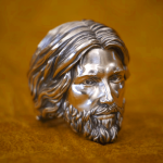 Sculpted Sacred Jesus Christ Portrait Ring Crafted in 925 Silver