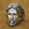 Sculpted Sacred Jesus Christ Portrait Ring Crafted in 925 Silver