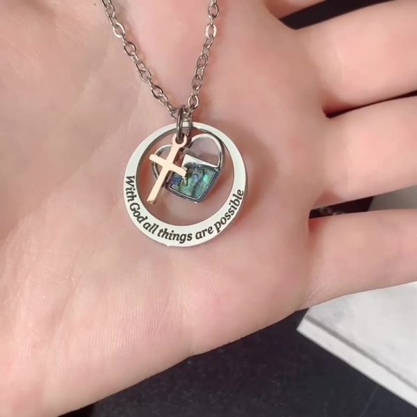 Christianartworkshop Delicate Mustard Seed Necklace with Cross and Scripture Message