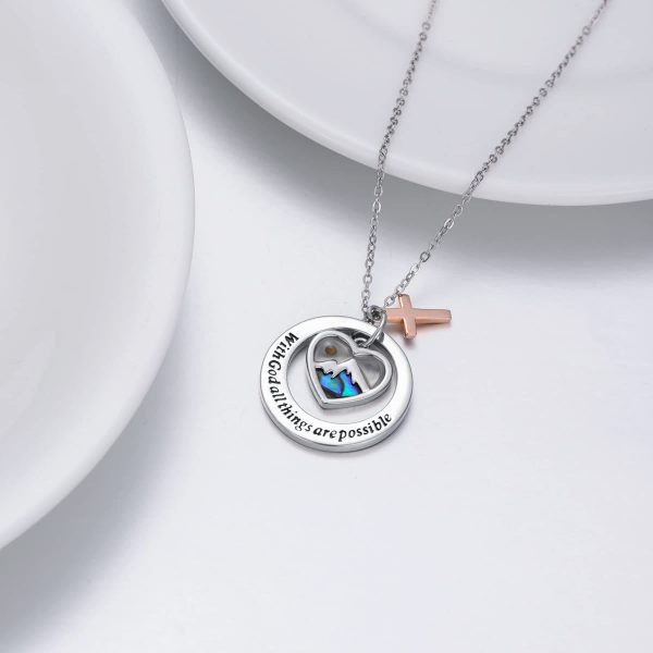 Christianartworkshop Delicate Mustard Seed Necklace with Cross and Scripture Message