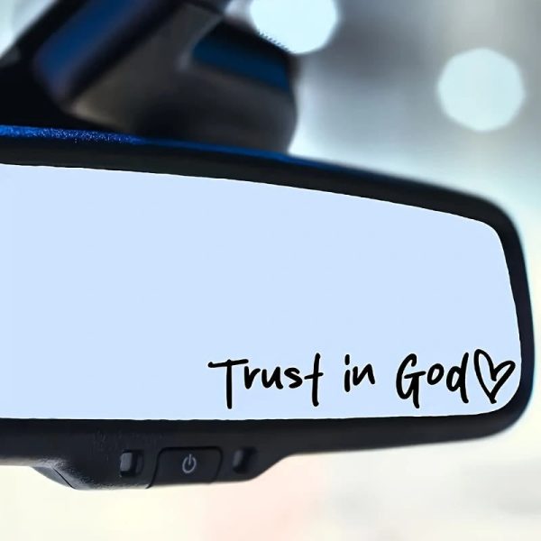 Minimalist Everyday Faith Car Mirror Sticker: Trust in God Road Companion