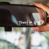 Minimalist Everyday Faith Car Mirror Sticker: Trust in God Road Companion