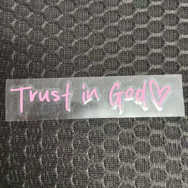 Minimalist Everyday Faith Car Mirror Sticker: Trust in God Road Companion