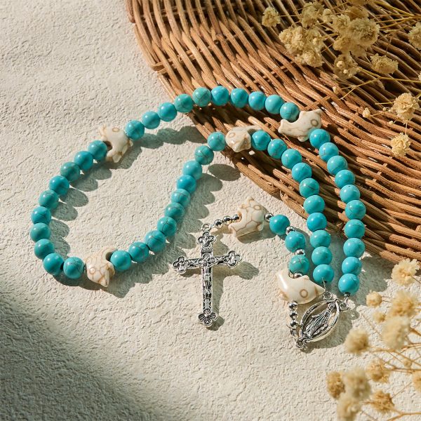 Prayer Across the Sea with Turquoise Serenity Dolphin Beads Animal Rosary