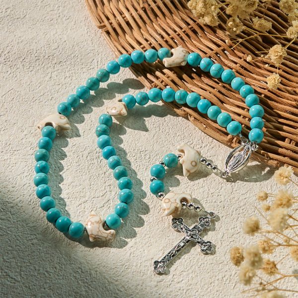 Prayer Across the Sea with Turquoise Serenity Dolphin Beads Animal Rosary