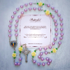 PRAYERFUL FAITH: Handmade Purple Pearl & Flower Divine Mercy Rosary with Gift Card
