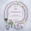PRAYERFUL FAITH: Handmade Purple Pearl & Flower Divine Mercy Rosary with Gift Card