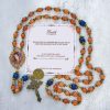 Christianartworkshop PRAYERFUL FAITH: Handmade Orange Chalcedony Rosary with Gift Card