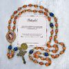 Christianartworkshop PRAYERFUL FAITH: Handmade Orange Chalcedony Rosary with Gift Card
