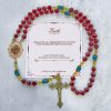 PRAYERFUL FAITH: Handmade Red Crystal Bohemian Czech Glass Rosary with Gift Card