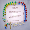 PRAYERFUL FAITH: 6mm Transparent Multicolor Rainbow Beads Rosary with Gift Card