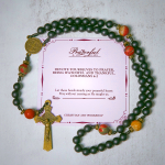 PRAYERFUL FAITH:Handcrafted Matte Black and Earth-Tone Rosary with Gift Card