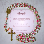 PRAYERFUL FAITH: Handmade Flower Resin Beads Rosary with Gift Card
