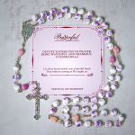 PRAYERFUL FAITH: Handmade Purple Flower Beads Rosary with Gift Card