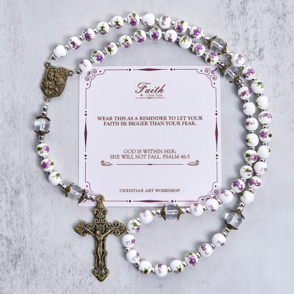 Jesus Is The Gift: Handmade Violet - Inspired Rosary with Gift Card