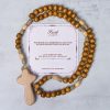 PRAYERFUL FAITH: Handmade Minimalist Olive Wood Rosary with Gift Card