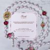 Christianartworkshop PRAYERFUL FAITH: Handmade Rose & Ivory Floral Elegance Rosary with Gift Card