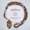 PRAYERFUL FAITH: Wooden and Ceramics Beads Blessed Devotion Rosary with Gift Card