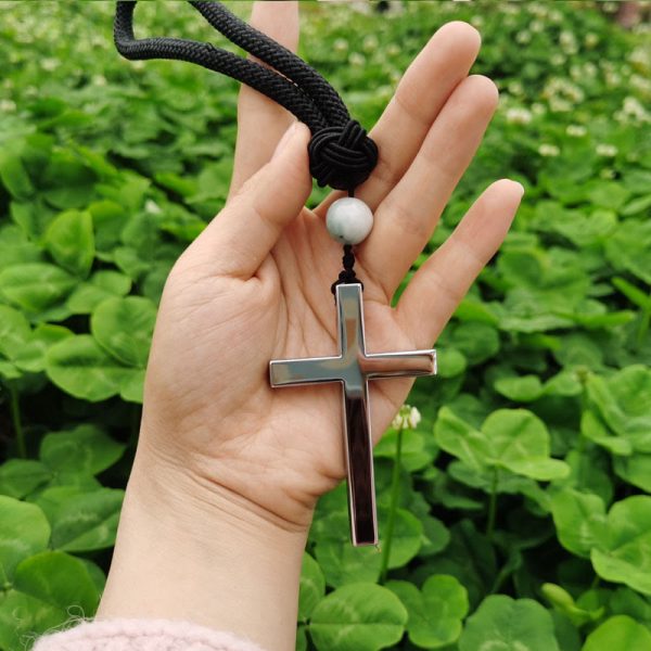 Christianartworkshop Minimalist Tri-color Cross Car Pendant: Spiritual Safety on the Road