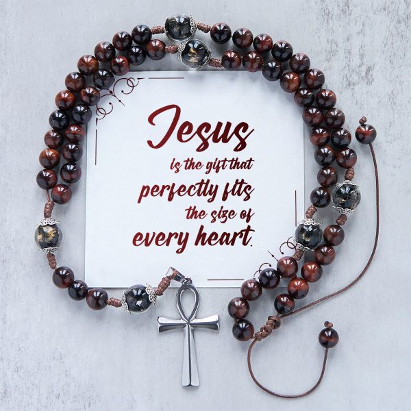 PRAYERFUL FAITH: Handmade Wooden Beads Rosary & Necklace 2-in-1 with Gift Card