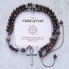 PRAYERFUL FAITH: Handmade Wooden Beads Rosary & Necklace 2-in-1 with Gift Card